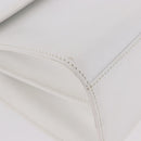 GIVENCHY Hand Bag Leather White Gold Auth 186878A-10
