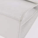 GIVENCHY Hand Bag Leather White Gold Auth 186878A-11