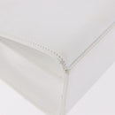 GIVENCHY Hand Bag Leather White Gold Auth 186878A-12