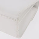 GIVENCHY Hand Bag Leather White Gold Auth 186878A-13