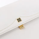 GIVENCHY Hand Bag Leather White Gold Auth 186878A-14