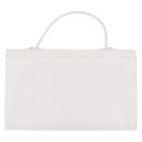 GIVENCHY Hand Bag Leather White Gold Auth 186878A-3