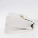 GIVENCHY Hand Bag Leather White Gold Auth 186878A-4