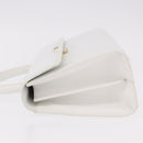 GIVENCHY Hand Bag Leather White Gold Auth 186878A-5
