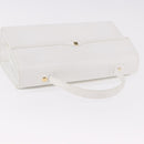 GIVENCHY Hand Bag Leather White Gold Auth 186878A-6