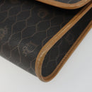 Christian Dior Honeycomb Canvas Shoulder Bag PVC Black Gold Auth 186880-9