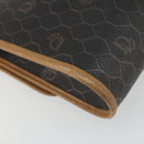 Christian Dior Honeycomb Canvas Shoulder Bag PVC Black Gold Auth 186880-16