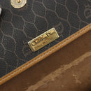 Christian Dior Honeycomb Canvas Shoulder Bag PVC Black Gold Auth 186880-19