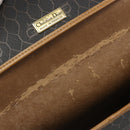 Christian Dior Honeycomb Canvas Shoulder Bag PVC Black Gold Auth 186880-10