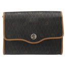 Christian Dior Honeycomb Canvas Shoulder Bag PVC Black Gold Auth 186880-13