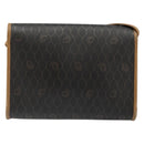 Christian Dior Honeycomb Canvas Shoulder Bag PVC Black Gold Auth 186880-2