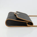 Christian Dior Honeycomb Canvas Shoulder Bag PVC Black Gold Auth 186880-3
