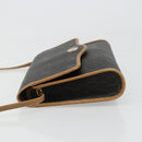 Christian Dior Honeycomb Canvas Shoulder Bag PVC Black Gold Auth 186880-4