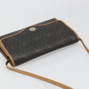 Christian Dior Honeycomb Canvas Shoulder Bag PVC Black Gold Auth 186880-6