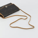 Christian Dior Honeycomb Canvas Shoulder Bag PVC Black Gold Auth 186880-7