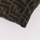 FENDI Zucca Canvas Hand Bag Black Brown Auth 186884-15