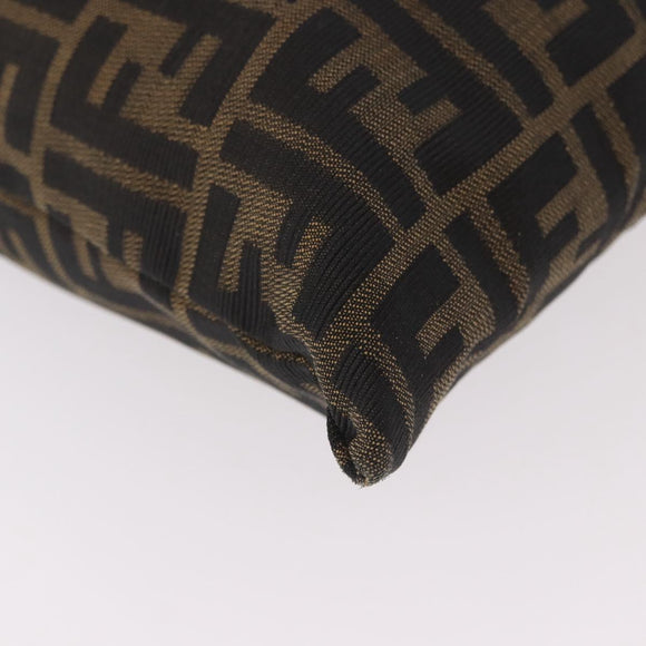 FENDI Zucca Canvas Hand Bag Black Brown Auth 186884