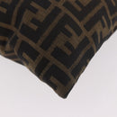 FENDI Zucca Canvas Hand Bag Black Brown Auth 186884-18