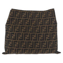 FENDI Zucca Canvas Hand Bag Black Brown Auth 186884-13