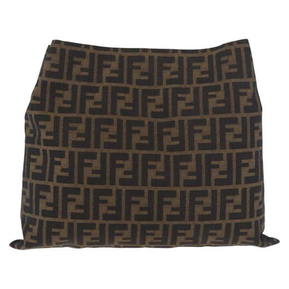 FENDI Zucca Canvas Hand Bag Black Brown Auth 186884