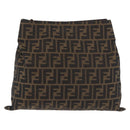 FENDI Zucca Canvas Hand Bag Black Brown Auth 186884-2