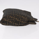 FENDI Zucca Canvas Hand Bag Black Brown Auth 186884-3