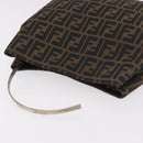 FENDI Zucca Canvas Hand Bag Black Brown Auth 186884-6