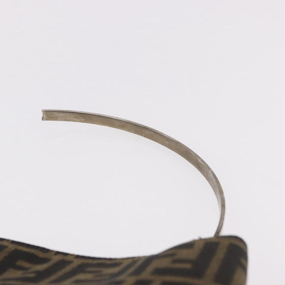 FENDI Zucca Canvas Hand Bag Black Brown Auth 186884