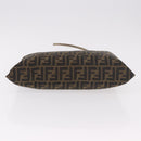 FENDI Zucca Canvas Hand Bag Black Brown Auth 186884-5