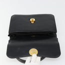 GUCCI Hand Bag Leather Black Gold Auth 186885-19