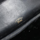 GUCCI Hand Bag Leather Black Gold Auth 186885-10