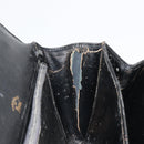 GUCCI Hand Bag Leather Black Gold Auth 186885-20