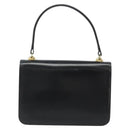 GUCCI Hand Bag Leather Black Gold Auth 186885-2