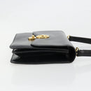 GUCCI Hand Bag Leather Black Gold Auth 186885-4