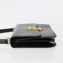 GUCCI Hand Bag Leather Black Gold Auth 186885-5