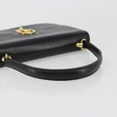 GUCCI Hand Bag Leather Black Gold Auth 186885-8