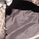 FENDI Zucca Canvas Mamma Baguette Shoulder Bag Black Brown Auth 186886V-11