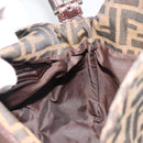 FENDI Zucca Canvas Mamma Baguette Shoulder Bag Black Brown Auth 186886V-20