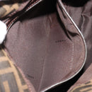 FENDI Zucca Canvas Mamma Baguette Shoulder Bag Black Brown Auth 186886V-23