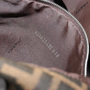 FENDI Zucca Canvas Mamma Baguette Shoulder Bag Black Brown Auth 186886V-12