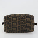 FENDI Zucca Canvas Mamma Baguette Shoulder Bag Black Brown Auth 186886V-5