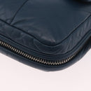 PRADA Chain Shoulder Bag Leather Blue Silver Auth 186890V-15