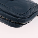 PRADA Chain Shoulder Bag Leather Blue Silver Auth 186890V-17