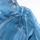 PRADA Chain Shoulder Bag Leather Blue Silver Auth 186890V-22