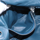 PRADA Chain Shoulder Bag Leather Blue Silver Auth 186890V-25