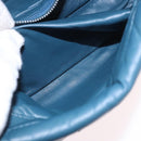 PRADA Chain Shoulder Bag Leather Blue Silver Auth 186890V-26