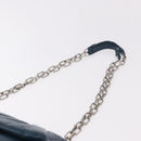 PRADA Chain Shoulder Bag Leather Blue Silver Auth 186890V-8