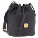 MCM Vicetos Logogram Shoulder Bag PVC Black Gold Auth 186891-1