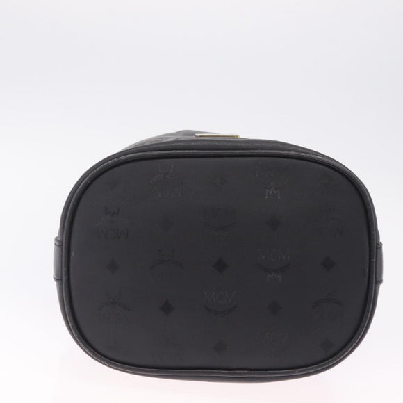 MCM Vicetos Logogram Shoulder Bag PVC Black Gold Auth 186891