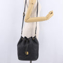 MCM Vicetos Logogram Shoulder Bag PVC Black Gold Auth 186891-25